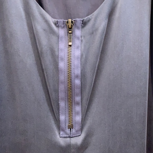 Gray O-Neck Dress with Feather Fringe &  Zipper - Picture 3 of 6